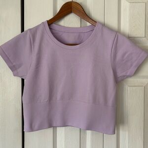 Offline by Aerie Purple Crop T Shirt Size Small